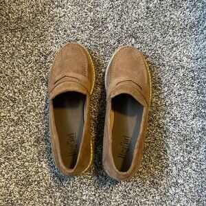 Tan suede loafers